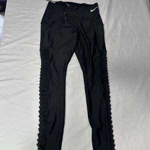 Nike Women's Black Leggings with open bow Sides